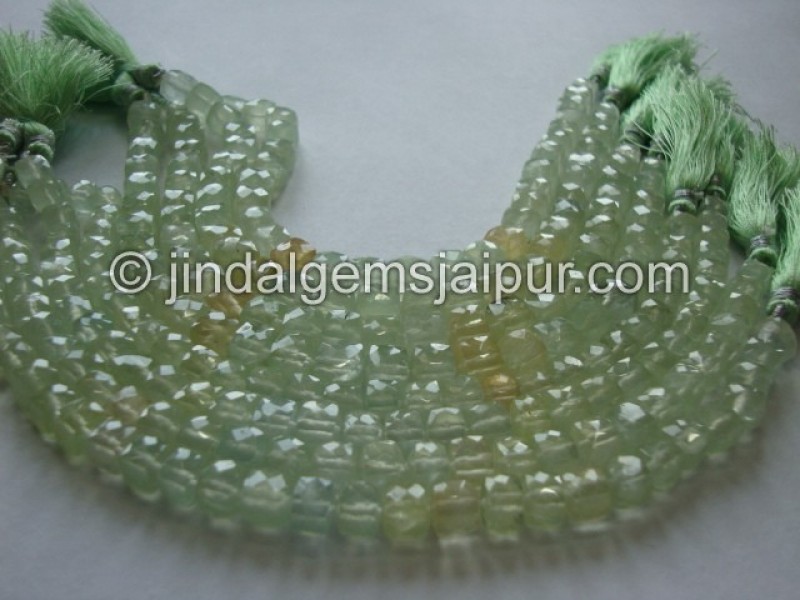 Multi Prenite Faceted Cube Shape Beads